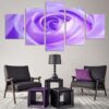 Purple Rose 1 - Nature 5 Panel Canvas Art Wall Decor
