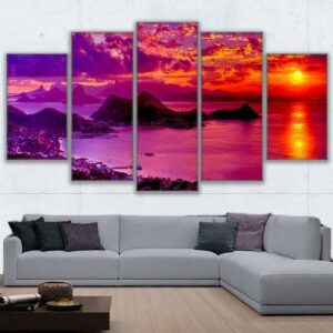 Quadro Do Rio De Janeiro - Narure 5 Panel Canvas Art Wall Decor