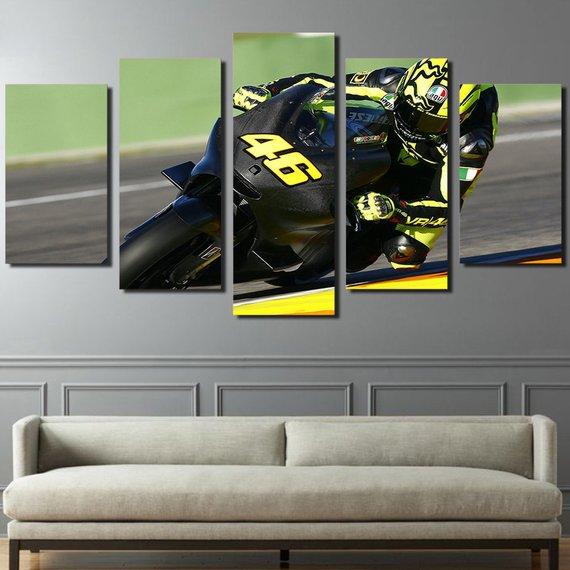 Race Motorcycle Moto Gp - Sport 5 Panel Canvas Art Wall Decor Race Motorcycle Moto Gp - Sport 5 Panel Canvas Art Wall Decor