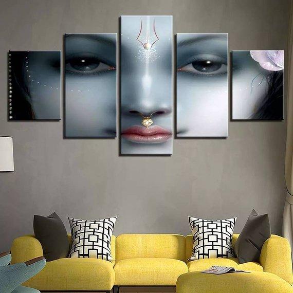 Radha Krishna 7 - Religion 5 Panel Canvas Art Wall Decor Radha Krishna 7 - Religion 5 Panel Canvas Art Wall Decor
