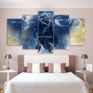 Raiden Mortal Kombat - Gaming 5 Panel Canvas Art Wall Decor