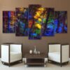 Rainbow Forest - Nature 5 Panel Canvas Art Wall Decor