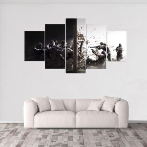 Rainbow Six Siege 4 - Gaming 5 Panel Canvas Art Wall Decor