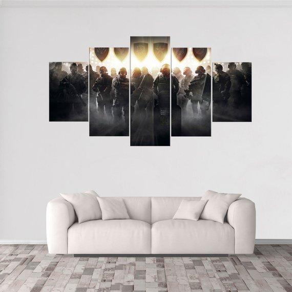 Rainbow Six Siege 5 - Gaming 5 Panel Canvas Art Wall Decor Rainbow Six Siege 5 - Gaming 5 Panel Canvas Art Wall Decor