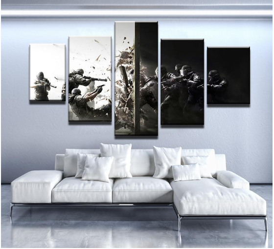 Rainbow Six Siege Breach 1 - Gaming 5 Panel Canvas Art Wall Decor Rainbow Six Siege Breach 1 - Gaming 5 Panel Canvas Art Wall Decor