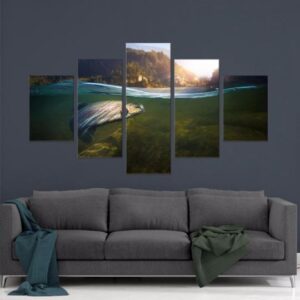 Rainbow Trout Fishing - Fishing 5 Panel Canvas Art Wall Decor