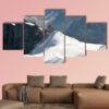 Range Of High Alps And Mountaineers - Nature 5 Panel Canvas Art Wall Decor