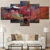Read Leafs Forest - Nature 5 Panel Canvas Art Wall Decor