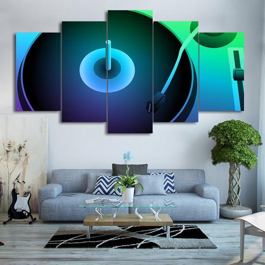 Record Player Turntable - Music 5 Panel Canvas Art Wall Decor Record Player Turntable - Music 5 Panel Canvas Art Wall Decor