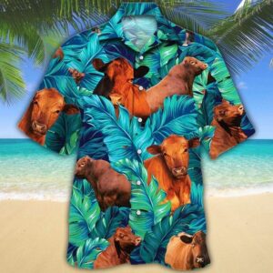 Red Angus Cattle Hawaiian Shirt