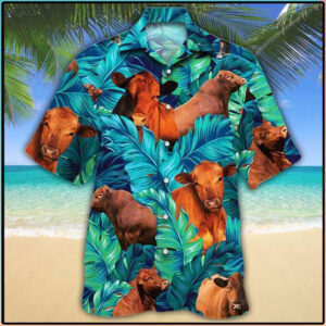 Red Angus Cattle Lovers Hawaiian Shirt