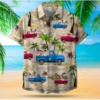 Red Blue Cattle Truck Hawaiian Shirt