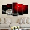 Red Star - Space Universe 5 Panel Canvas Art Wall Decor