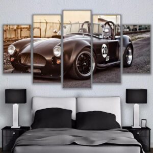 Retro Black - Automative 5 Panel Canvas Art Wall Decor
