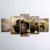 Retro Jeep Car - Automative 5 Panel Canvas Art Wall Decor
