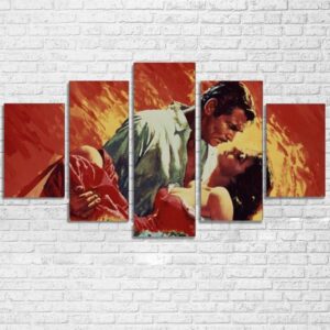 Rhett Butler Scarlet O Hara Gone With The Wind - Movie 5 Panel Canvas Art Wall Decor