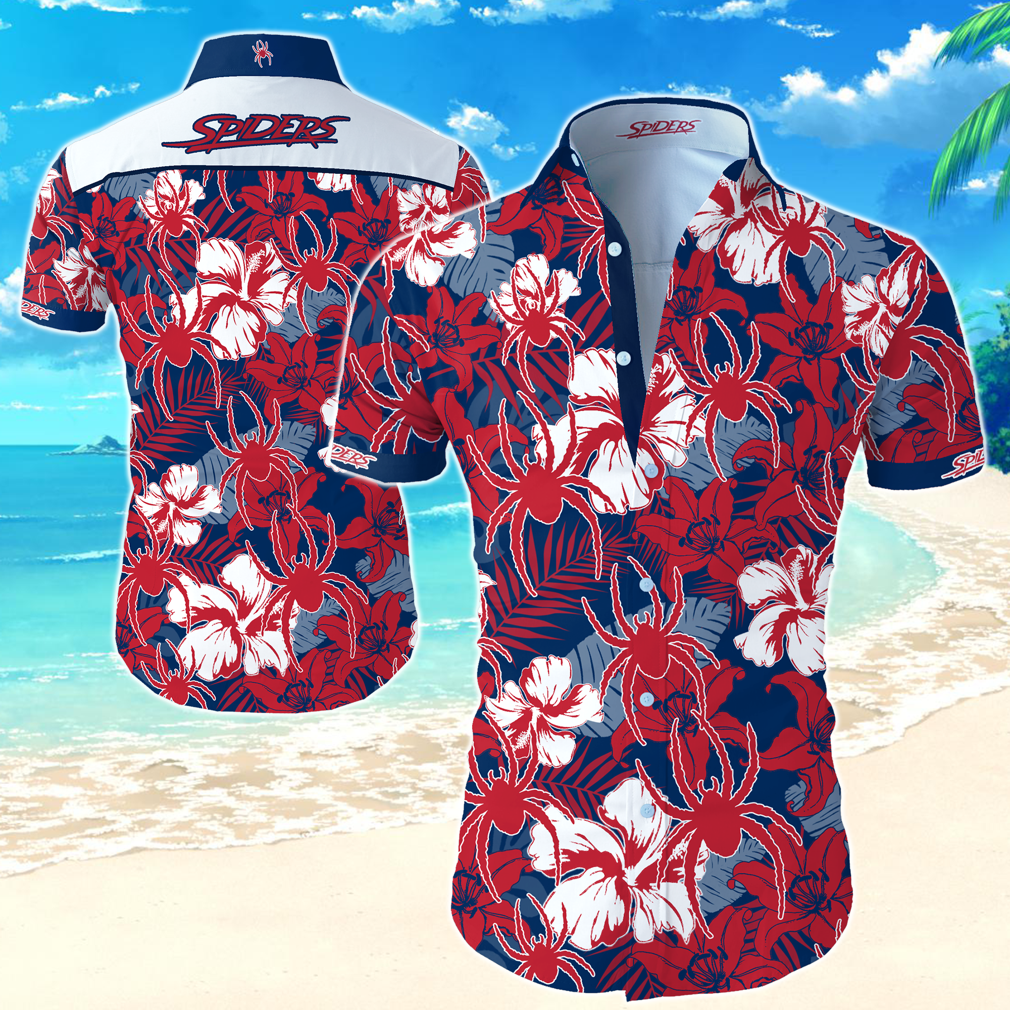 Richmond Spiders Hawaiian Shirt Summer Button Up Richmond Spiders Hawaiian Shirt Summer Button Up