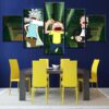 Rick And Morty #14 - Cartoon 5 Panel Canvas Art Wall Decor