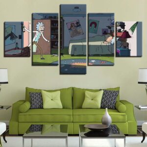 Rick And Morty #16 - Cartoon 5 Panel Canvas Art Wall Decor