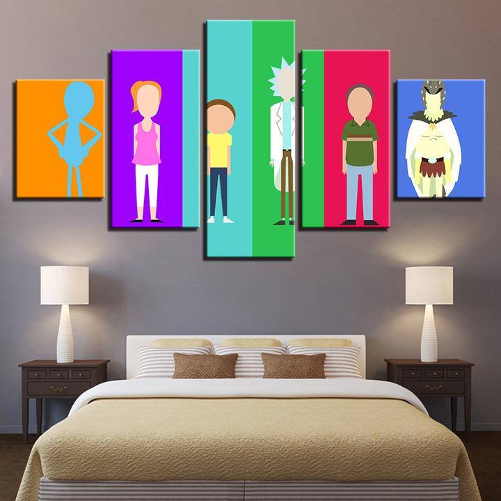 Rick And Morty 4 - Cartoon 5 Panel Canvas Art Wall Decor Rick And Morty 4 - Cartoon 5 Panel Canvas Art Wall Decor