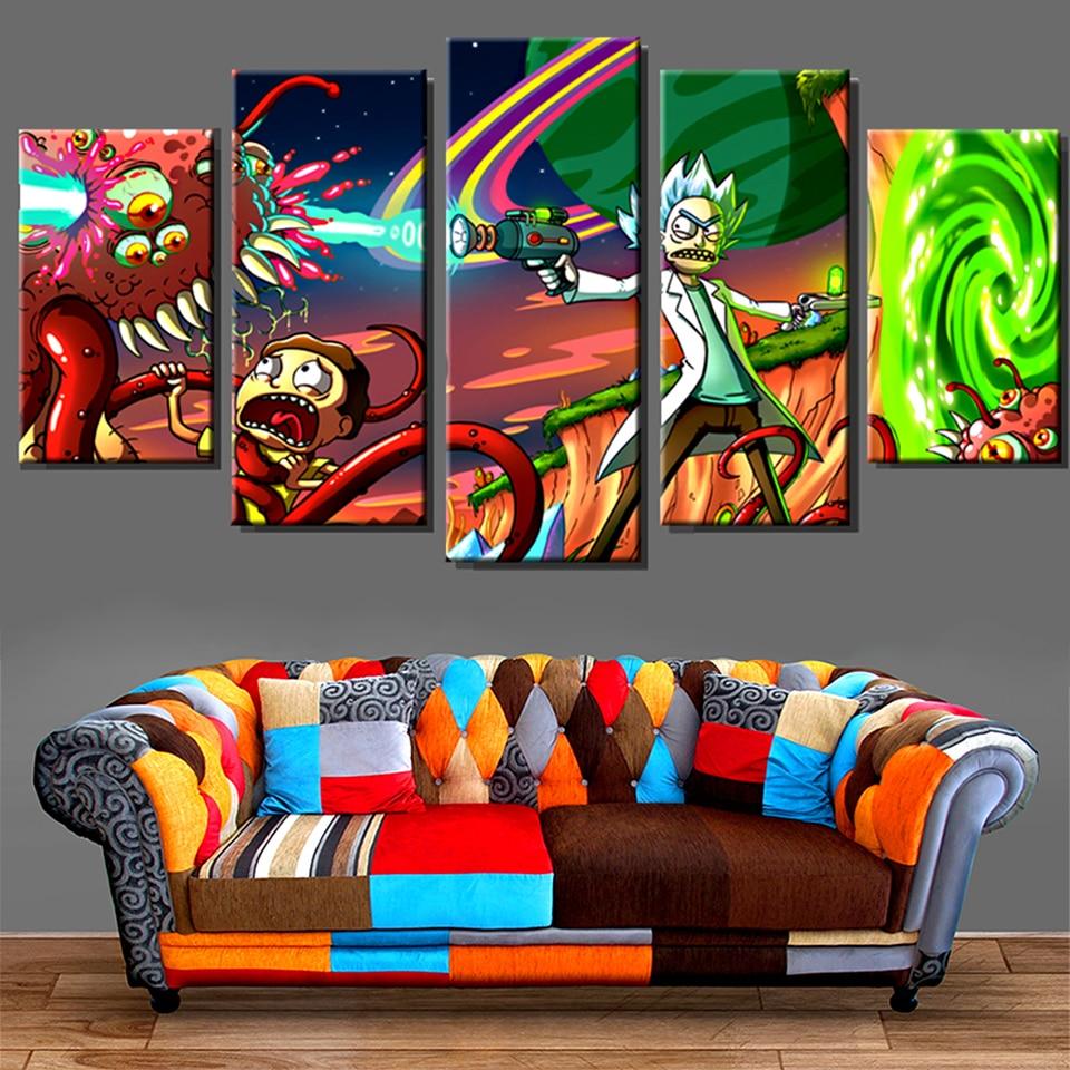Rick And Morty 78 - Cartoon 5 Panel Canvas Art Wall Decor Rick And Morty 78 - Cartoon 5 Panel Canvas Art Wall Decor