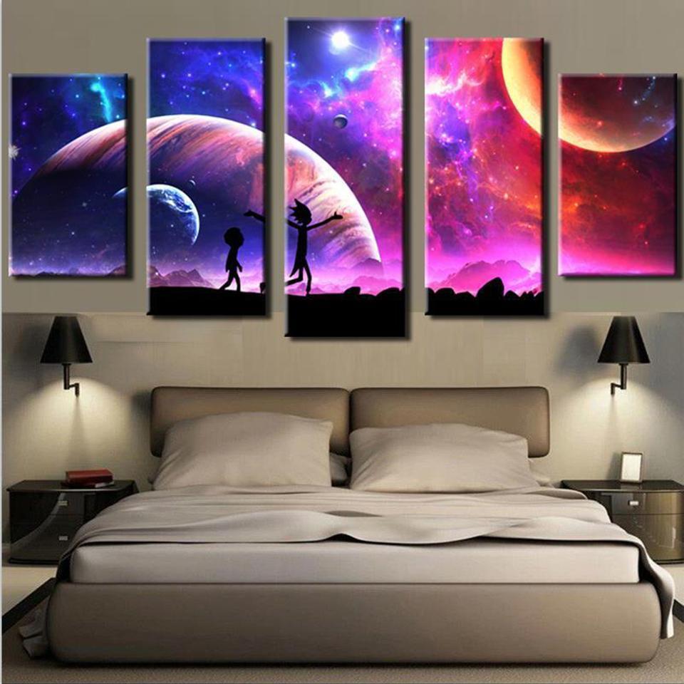 Rick And Morty #9 - Cartoon 5 Panel Canvas Art Wall Decor Rick And Morty #9 - Cartoon 5 Panel Canvas Art Wall Decor