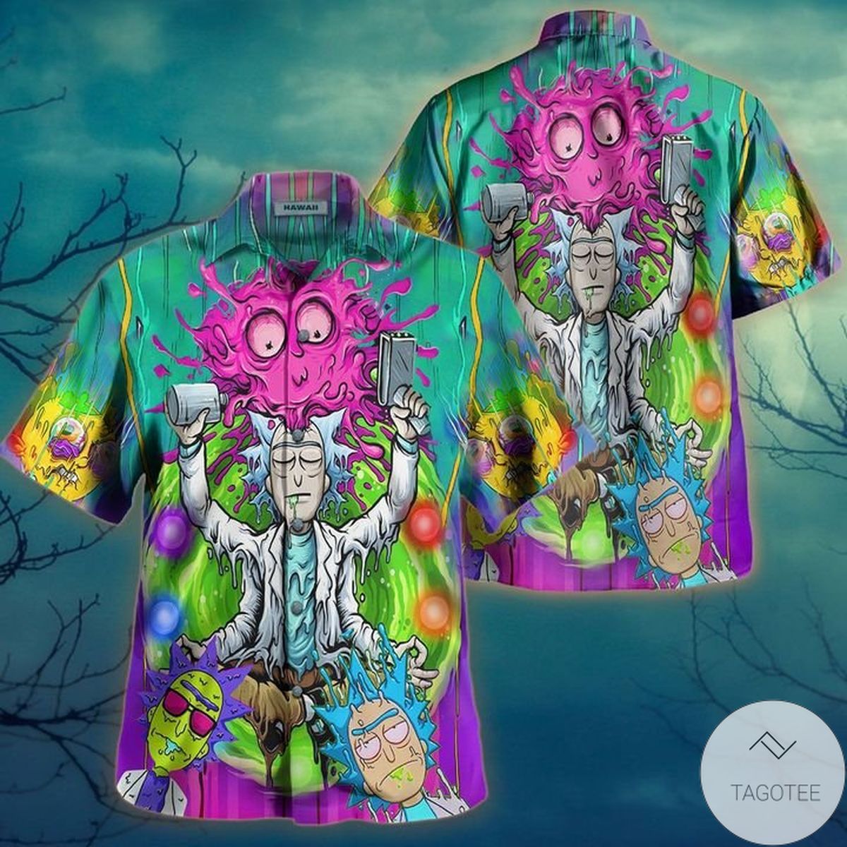 Rick And Morty Melting World Hawaiian Shirt Rick And Morty Melting World Hawaiian Shirt