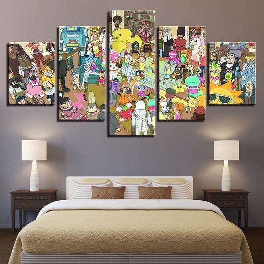 Rick And Morty Party - Movie 5 Panel Canvas Art Wall Decor Rick And Morty Party - Movie 5 Panel Canvas Art Wall Decor