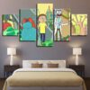 Rick And Morty: Peace Among Worlds - Cartoon 5 Panel Canvas Art Wall Decor