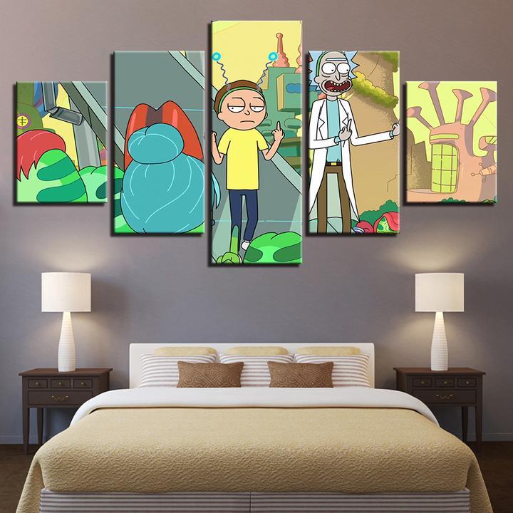 Rick And Morty: Peace Among Worlds - Cartoon 5 Panel Canvas Art Wall Decor Rick And Morty: Peace Among Worlds - Cartoon 5 Panel Canvas Art Wall Decor