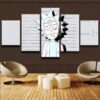 Rick And Morty: Prison Rick - Cartoon 5 Panel Canvas Art Wall Decor
