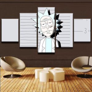 Rick And Morty: Prison Rick - Cartoon 5 Panel Canvas Art Wall Decor