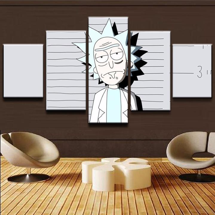 Rick And Morty: Prison Rick - Cartoon 5 Panel Canvas Art Wall Decor Rick And Morty: Prison Rick - Cartoon 5 Panel Canvas Art Wall Decor