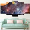 Rick And Morty Stars Universe Sky - Anime And Space 5 Panel Canvas Art Wall Decor