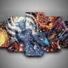 Rings Of Saturn 1 - Music 5 Panel Canvas Art Wall Decor