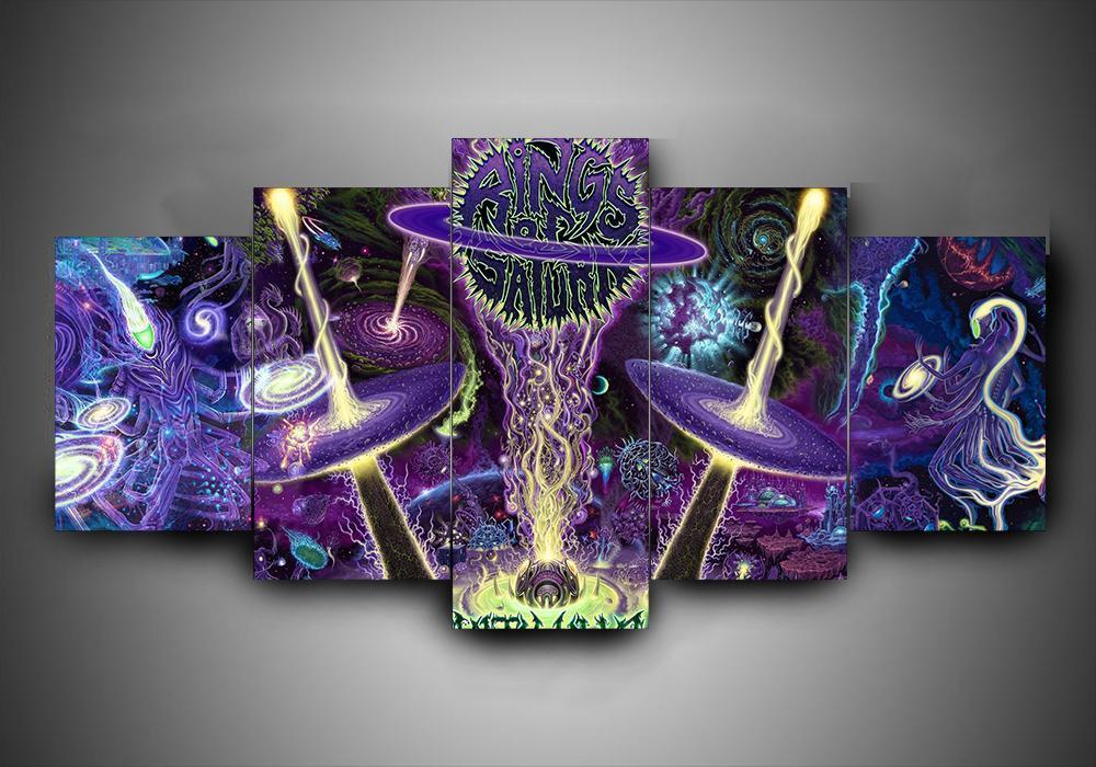 Rings Of Saturn - Music 5 Panel Canvas Art Wall Decor Rings Of Saturn - Music 5 Panel Canvas Art Wall Decor