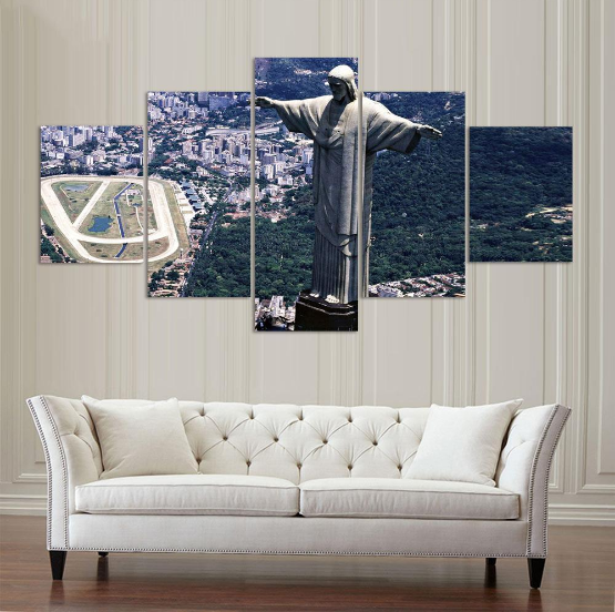 Rio De Janeiro’S Christ The Redeemer - Nature 5 Panel Canvas Art Wall Decor Rio De Janeiro’S Christ The Redeemer - Nature 5 Panel Canvas Art Wall Decor