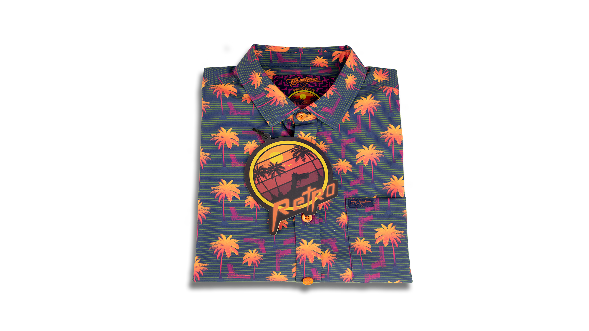 Rising Palm Orange Shotgun Hawaiian Shirt Rising Palm Orange Shotgun Hawaiian Shirt