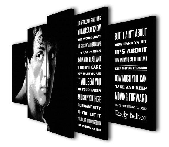 Rocky Balboa Sylvester Stallone -Famous Person 5 Panel Canvas Art Wall Decor Rocky Balboa Sylvester Stallone -Famous Person 5 Panel Canvas Art Wall Decor