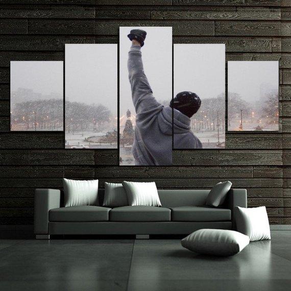 Rocky Balboa - Famous Person 5 Panel Canvas Art Wall Decor Rocky Balboa - Famous Person 5 Panel Canvas Art Wall Decor