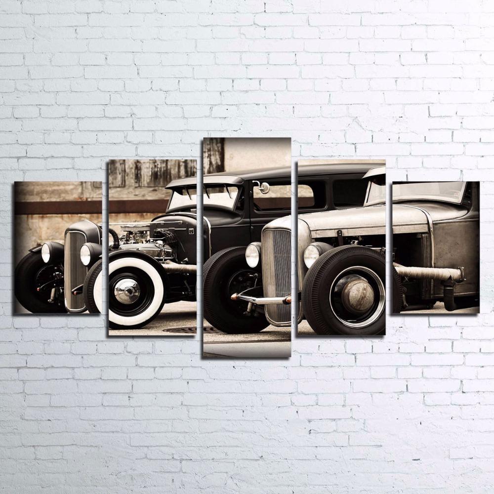 Rod Vintage Car - Automative 5 Panel Canvas Art Wall Decor Rod Vintage Car - Automative 5 Panel Canvas Art Wall Decor