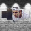 Roger Federer 09 - Famous Person 5 Panel Canvas Art Wall Decor