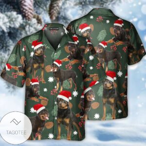 Rottweiler Dog Merry Christmas Hawaiian Shirt  Tagotee