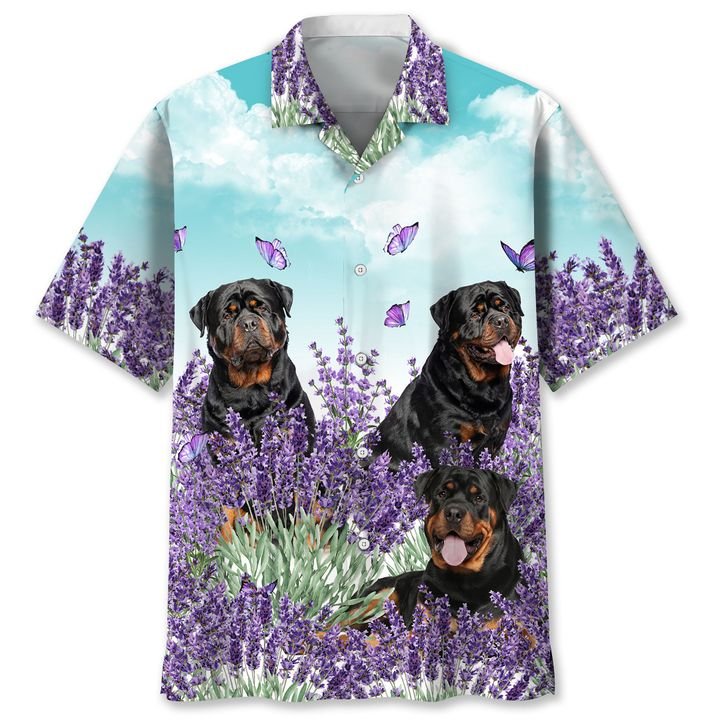 Rottweiler Lavender Hawaii Shirt Rottweiler Lavender Hawaii Shirt