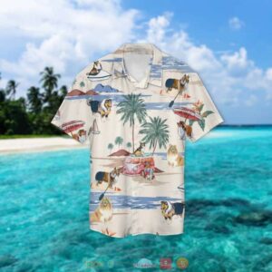 Rough Collie Summer Beach Hawaiian Shirt
