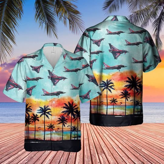 Royal Air Force Union Flag Typhoon Aircraft Hawaiian Shirt Royal Air Force Union Flag Typhoon Aircraft Hawaiian Shirt