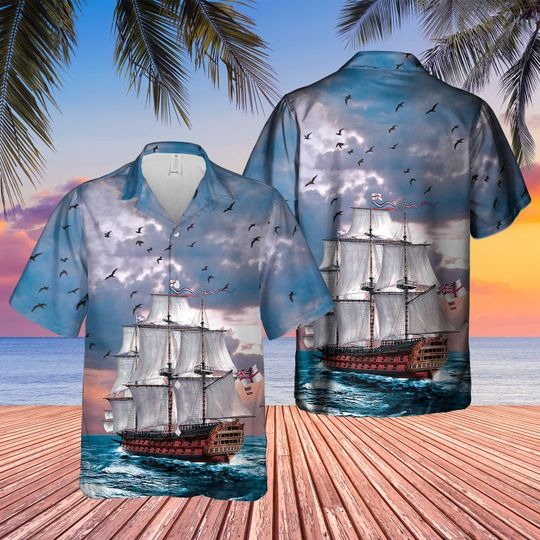 Royal Navy Hms Victory Hawaiian Shirt Royal Navy Hms Victory Hawaiian Shirt