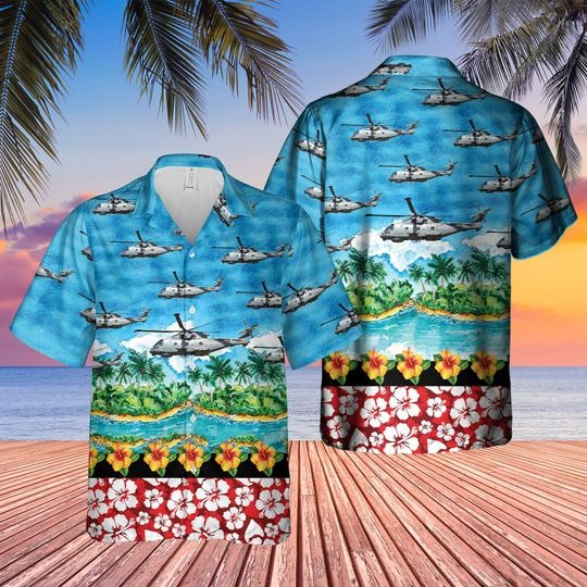Royal Navy Merlin Hm Mk2 Hawaiian Shirt Royal Navy Merlin Hm Mk2 Hawaiian Shirt