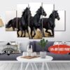 Running Horse Wild - Animal 5 Panel Canvas Art Wall Decor