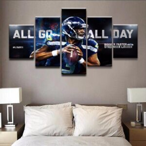 Russell Wilson Seattle Seahawks - Sport 5 Panel Canvas Art Wall Decor